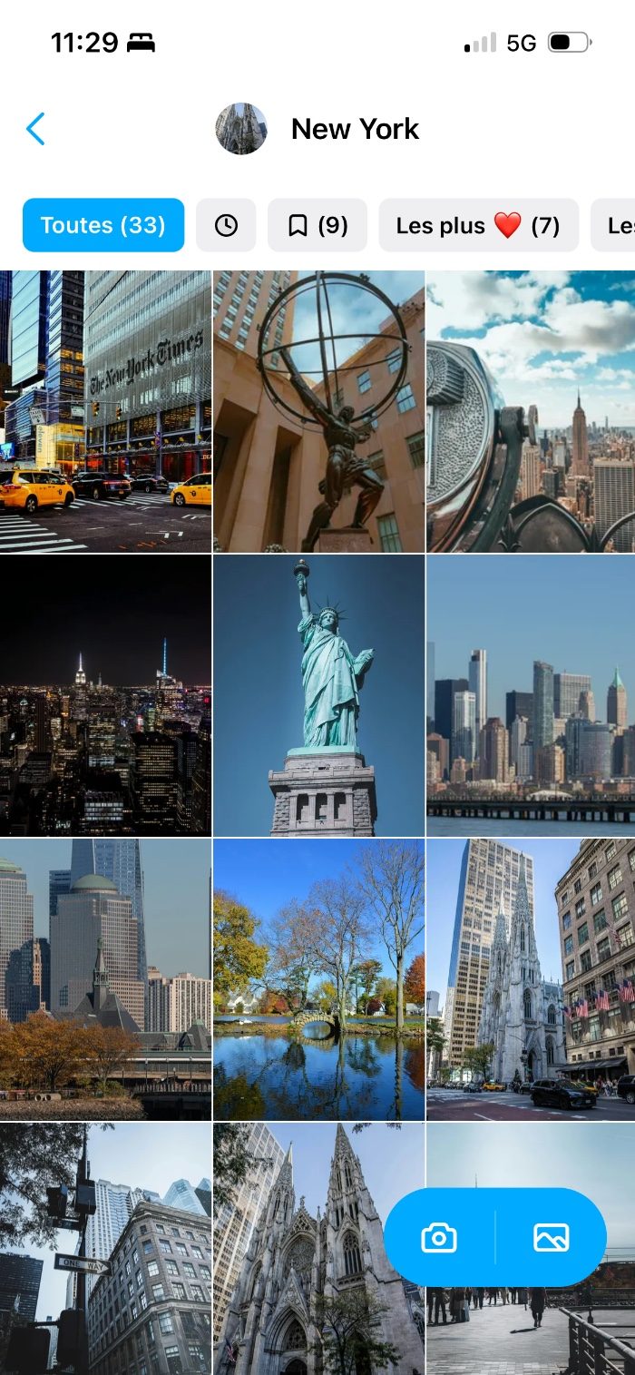 L'application keepture affichant un album photo partagé